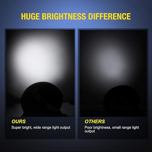 Nilight - 2 Luces LED Redondas de 4 Pulgadas, Color Blanco, con Ojales de Montaje en Superficie, Luces traseras para camión, Remolque, RV, Jeep