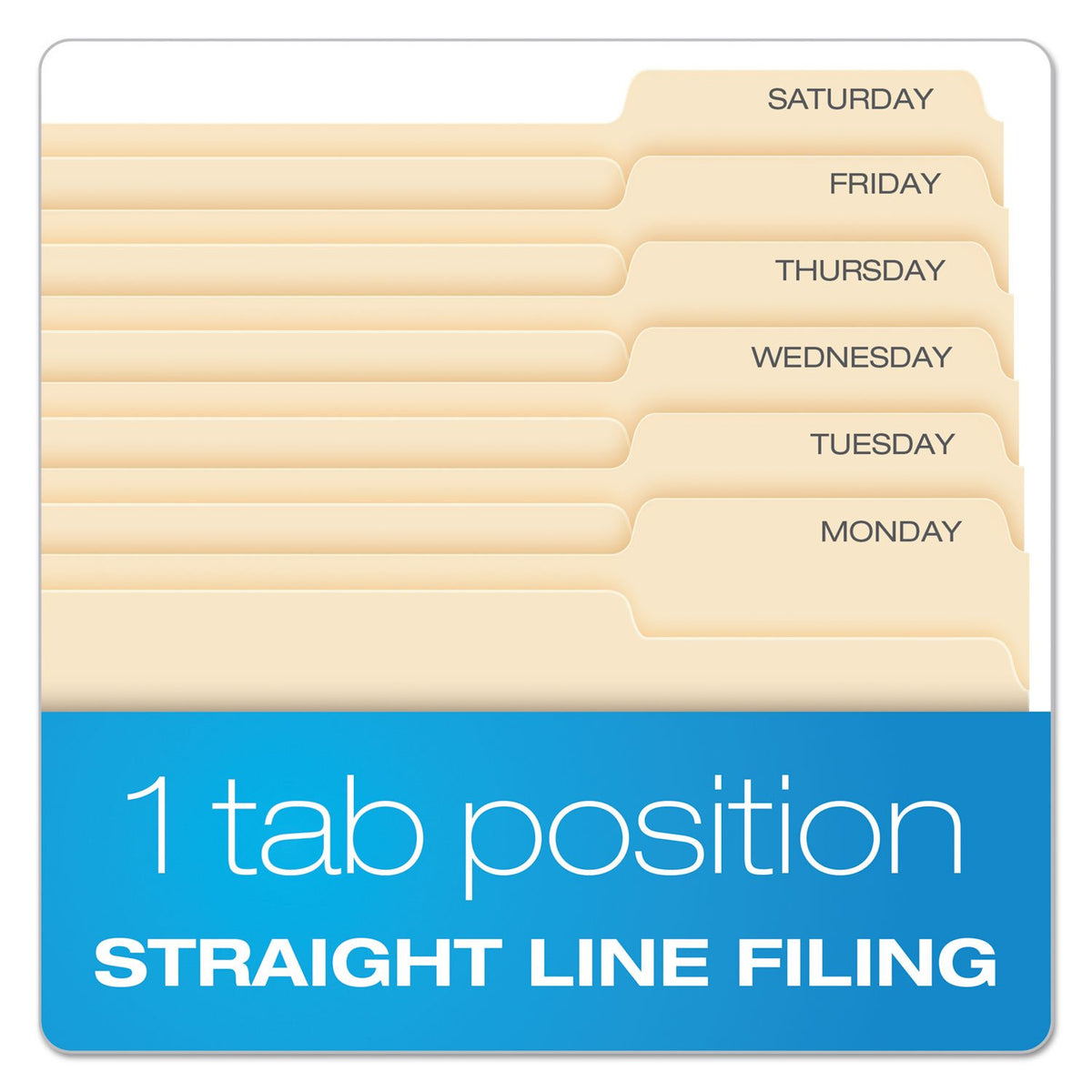 Pendaflex Essentials File Folders, Letter Size, 1/3 Cut, Position 3, Manila, 100 per Box (752 1/3-3)