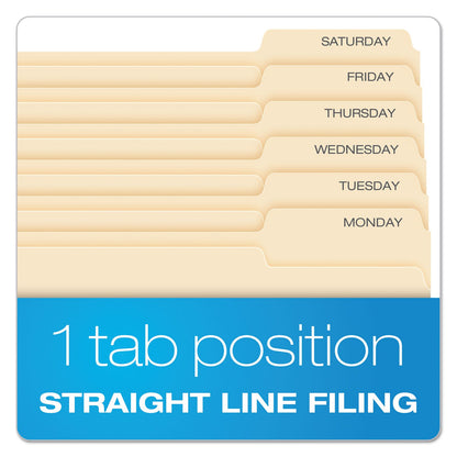 Pendaflex Essentials File Folders, Letter Size, 1/3 Cut, Position 3, Manila, 100 per Box (752 1/3-3)
