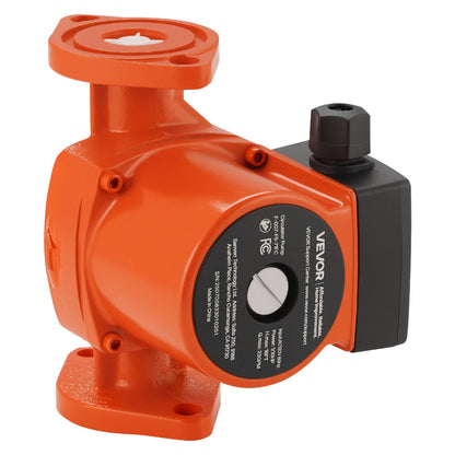 VEVOR Bomba Circuladora de Hierro Fundido para Agua Caliente, 17 GPM, 3 Velocidades - Naranja + Negro - 160 x 152 x 124 mm