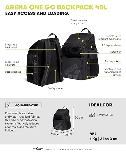 ARENA Arena One Go Backpack 45l Bolsillos Unisex adulto