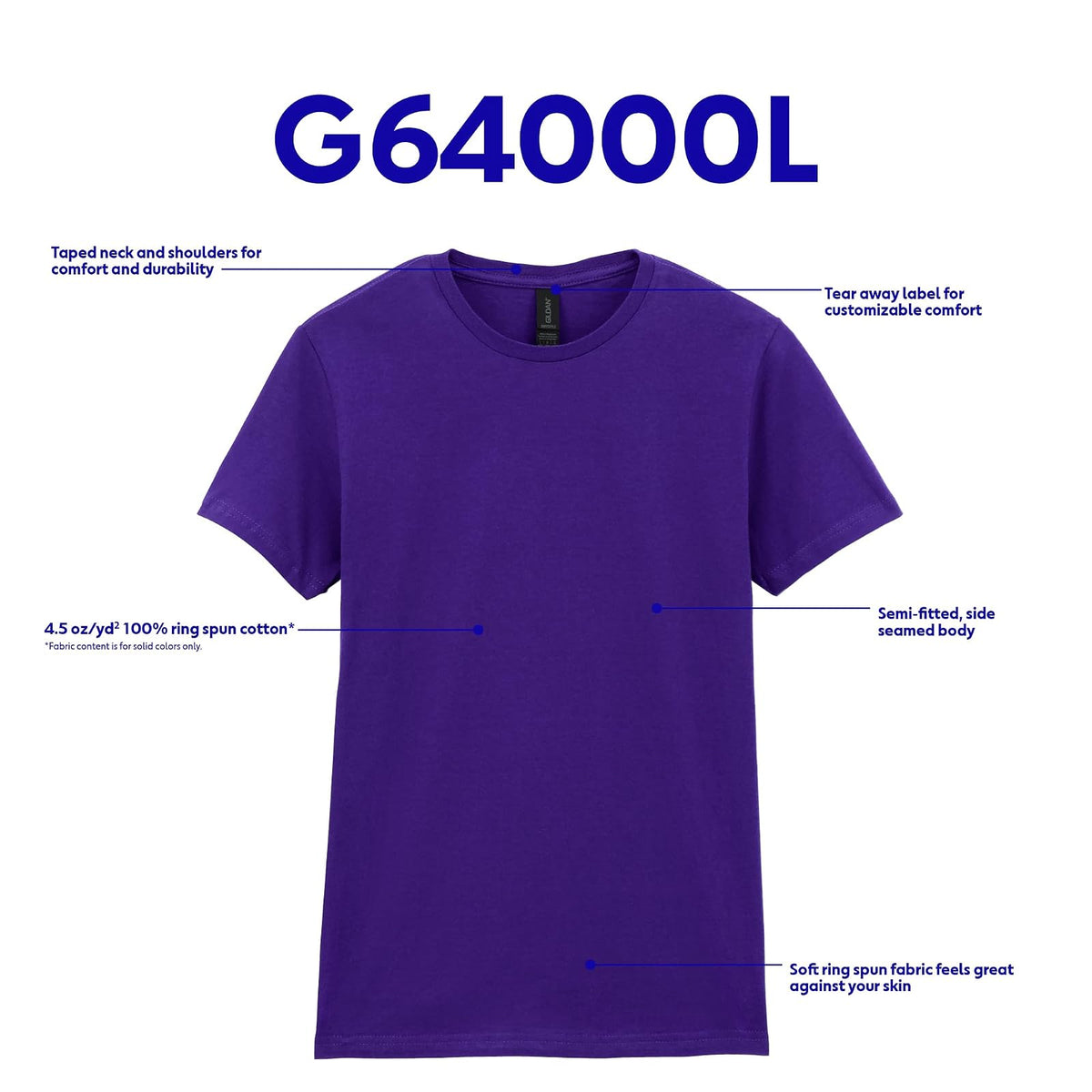 Gildan Softstyle - Camiseta de algodón Estilo G64000L, 2 Unidades Camiseta para Mujer