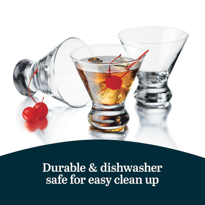 Libbey 89584 4 Piece Cosmopolitan Cocktail/Martini Glasses, 8 1/4 oz, Clear