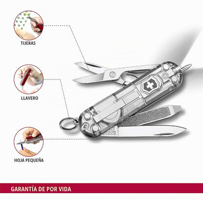 Victorinox Navaja Signature Lite, Plata Transparente, 7 Usos