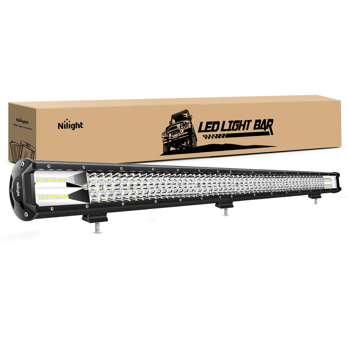 Nilight Barra de Luces LED de Trabajo para Todo Terreno, Varias Medidas - 1PC 37Inch Triple Row Lights