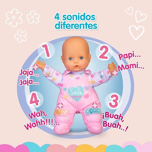 Nenuco Tiritas, Cuerpo Blandito de 25 cm, Muñeco con Sonidos de Bebé, Dice Papá y Mamá, Llora y se Ríe, Tiritas de Quita y Pon, Juguete para Niños Desde 10 Meses, Famosa