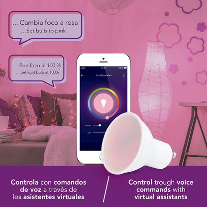 Lloyd's Foco Inteligente GU10 RGB Luz Cálida y Fría Compatible con Alexa