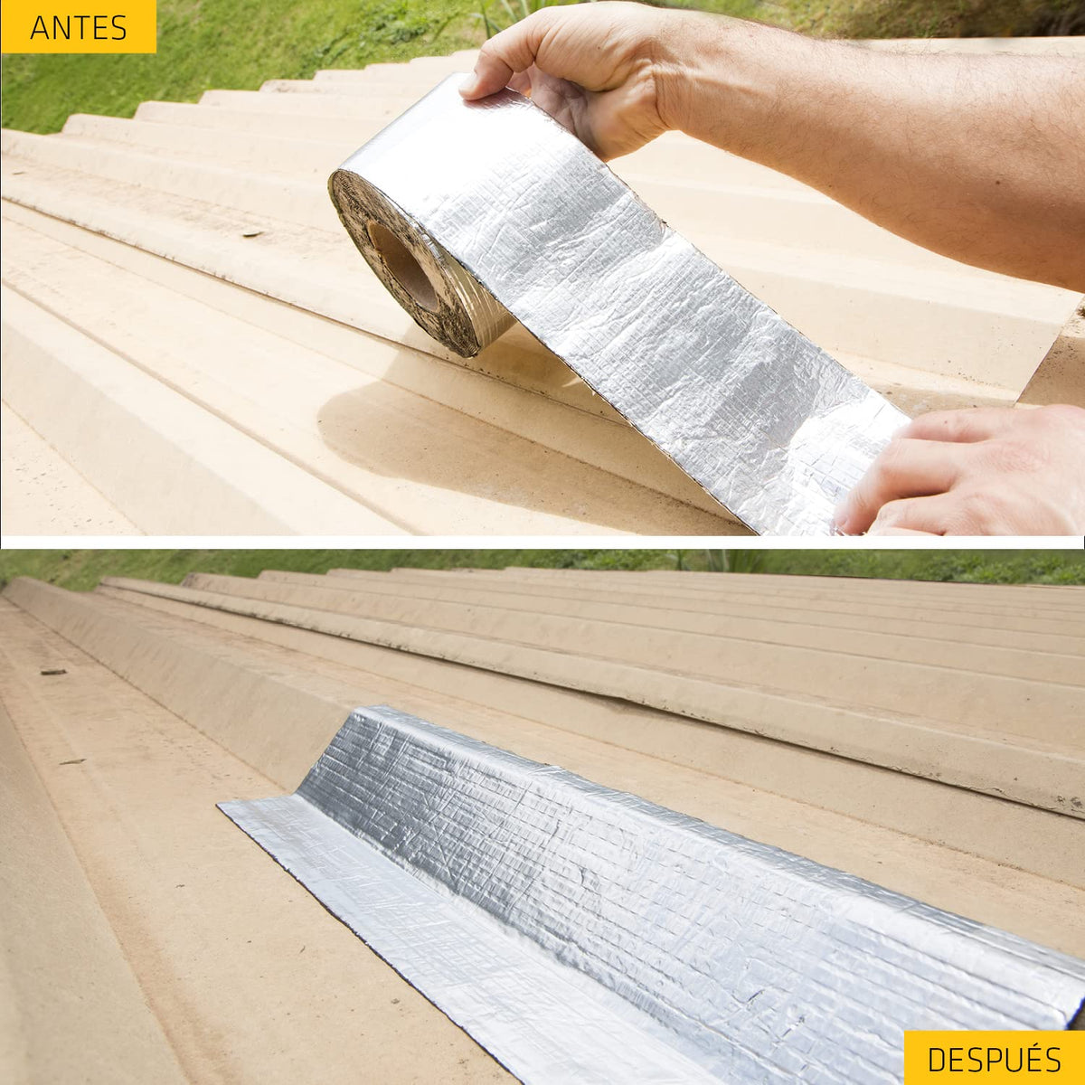 SIKA - Cinta Autoadhesiva Impermeable - Sika MultiSeal M - Aluminio - Cinta Asfáltica Autoadhesiva para Juntas y Traslapes - Rollo 10m x 10cm