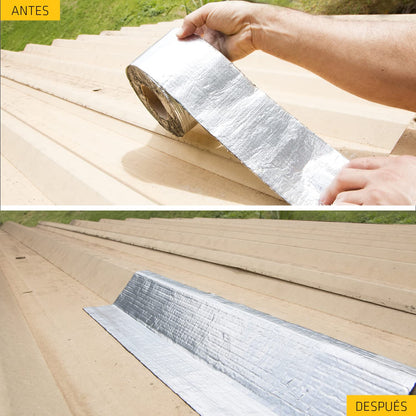 SIKA - Cinta Autoadhesiva Impermeable - Sika MultiSeal M - Aluminio - Cinta Asfáltica Autoadhesiva para Juntas y Traslapes - Rollo 5m x 10cm
