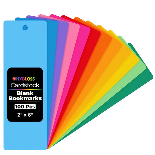 Hygloss Products Bright Bookmarks - Fun to Personalize - 12 Assorted Vibrant Colors - Cardstock Bookmarks - Value Pack - 100 Pack