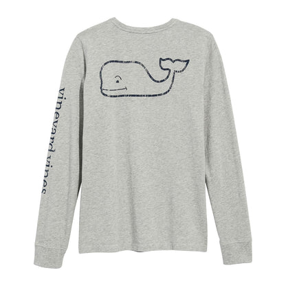 Vineyard Vines Camiseta de Manga Larga con Bolsillo de Ballena Vintage Camiseta para Mujer