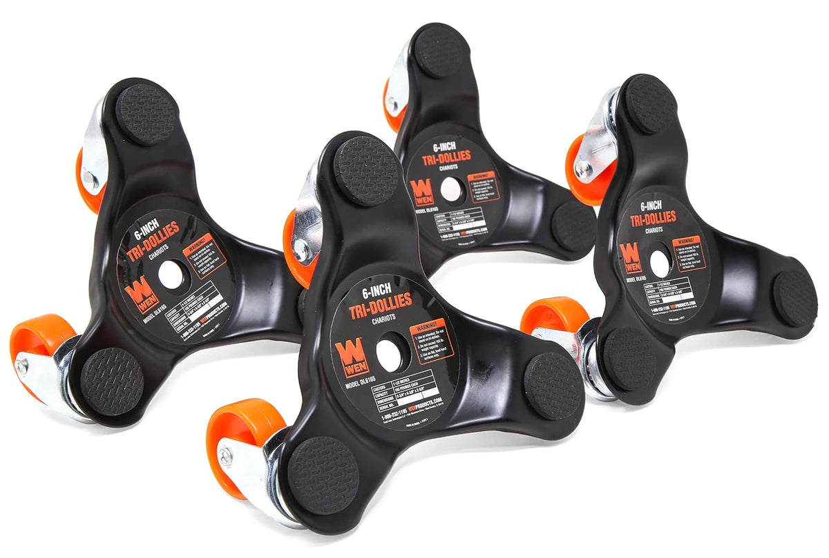 Wen DL6165 - Juego de 4 Muebles de 6 Pulgadas, 165 Libras, Capacidad para Mover Tri-Dolly (1 Unidad), Color Negro