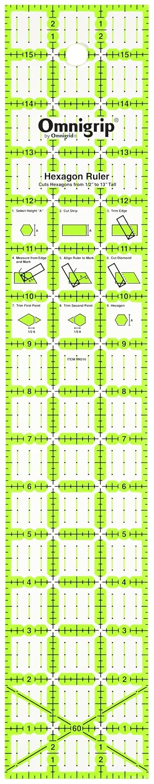Omnigrid Regla de Acolchado Antideslizante - Rectángulo - 3" x 16"