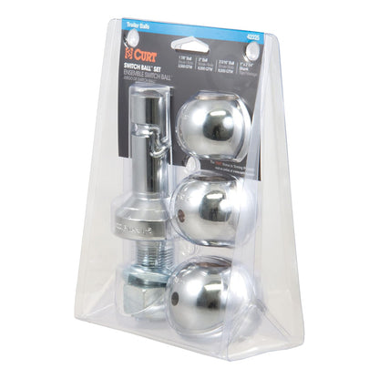 Curt Juego de Bolas de Enganche 42225, 1-7/8, 2 y 2-5/16 in, Cromado