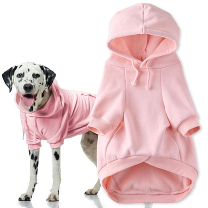 Pet Passion Rocky II Sudadera con Capucha de Algodón Orgánico para Perro - X-Small (5-12 lbs) - Rosado