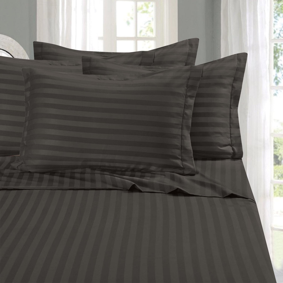 Elegant Comfort Juego de Sábanas 6 Piezas Microfibra Premium - Doble - Gris