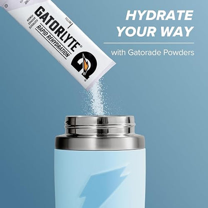 Gatorade 'Overtime' - Botella de agua de acero inoxidable de 22 onzas, tapa de popote, color amarillo