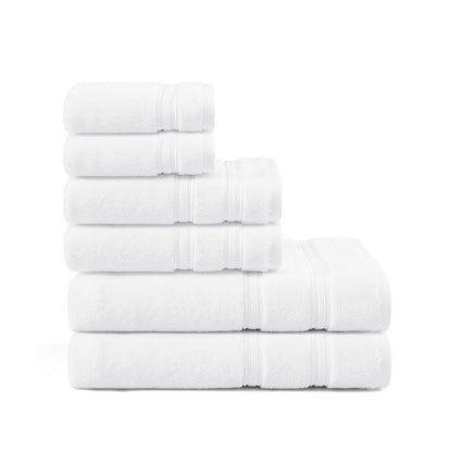 Tommy Hilfiger - Toallas de baño, Material súper Suaves y absorbentes de Alta Calidad con Cero Giro, Certificado Oeko-Tex (Harborside Solid White, 6 Unidades) - Paquete 6 - Harborside Solid White