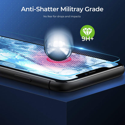 ORIbox - Protector de visualización de vidrio para iPhone 11 Pro y iPhone X/Xs, 3 paquetes de protectores de visualización de vidrio templado HD antiarañazos