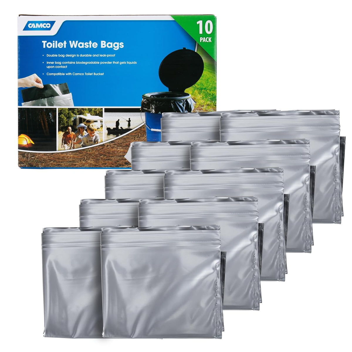 Camco 41549 - Juego de cubeta de Inodoro con Asiento, 1 Unidad, Cubo de Inodoro - bolsas de basura para el cesto del baño