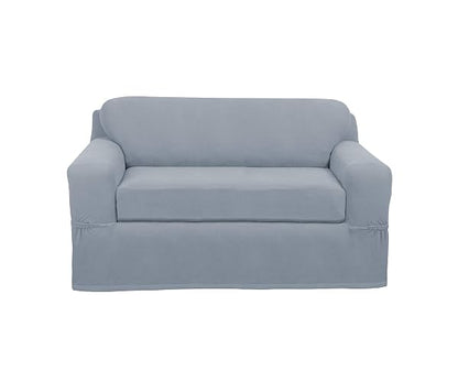 MAYTEX Funda de sofá, Casual, Azul Acero, Sillón de Dos plazas, 1