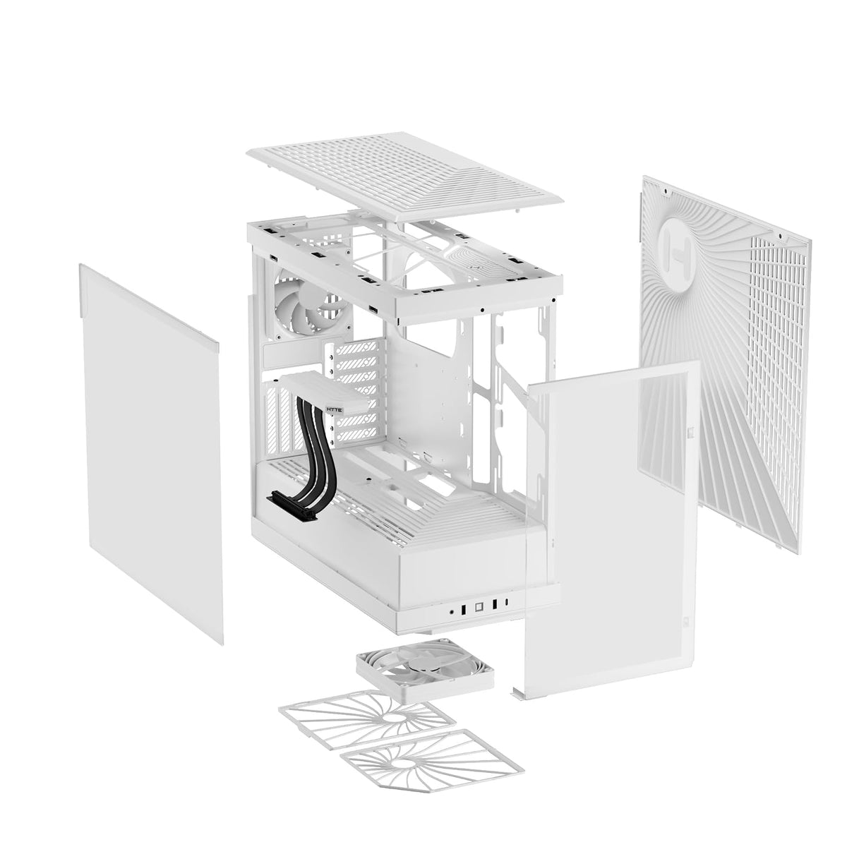 Hyte Y40 - Funda para Juegos de computadora ATX de Vidrio Templado estético Moderno con Cable Elevador PCIE 4.0 Incluido, Blanco Nieve (CS-HYTE-Y40-WW)