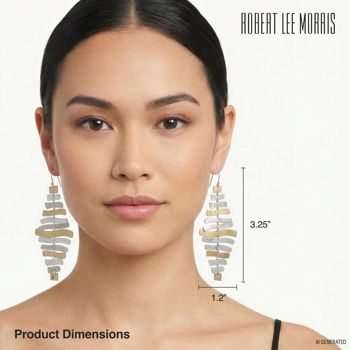 Robert Lee Morris Soho Prisma Two-Tone Esculturales Drop arete