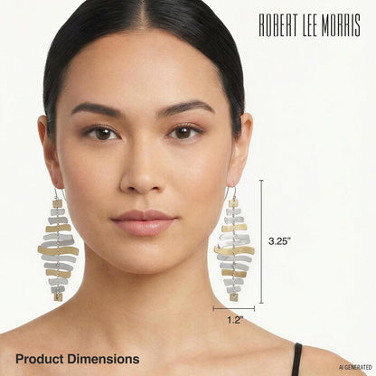Robert Lee Morris Soho Prisma Two-Tone Esculturales Drop arete
