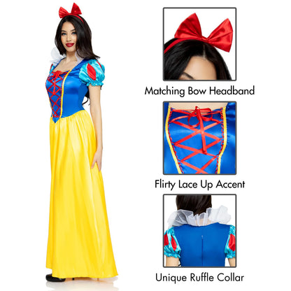 Leg Avenue Classic Snowy White Princess Costume Disfraces de tamaño adulto Mujer