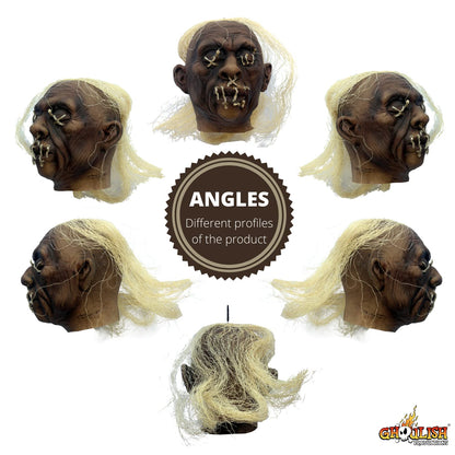 Shrunken Head A2, Artículo Decorativo de Cabeza Pequeña Encogida de Brujo Voodoo, Adorno para Decoración de Halloween de Craneo Pequeño Encogido Ideal para Casa de Terror