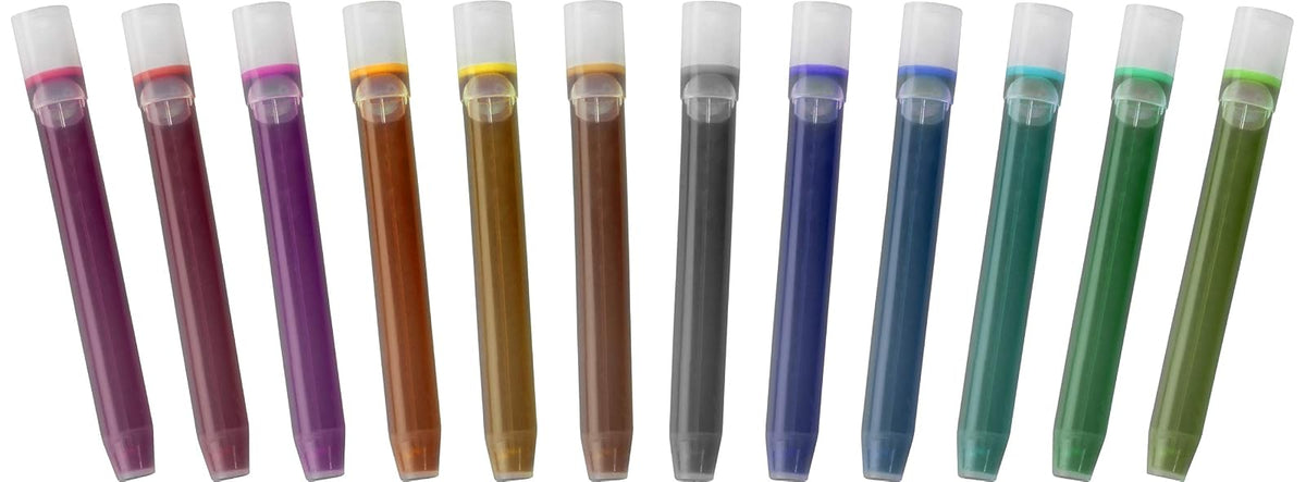 Pilot Set de 4 Parallel Pen de diferentes puntas más caja de 12 cartuchos de tinta de colores de repuesto (90079)