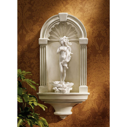 Design Toscano OS68708 Estante de exhibición de nicho de Pared de Estilo Europeo clásico, Grande, 30 Pulgadas, poliresina, Piedra Antigua