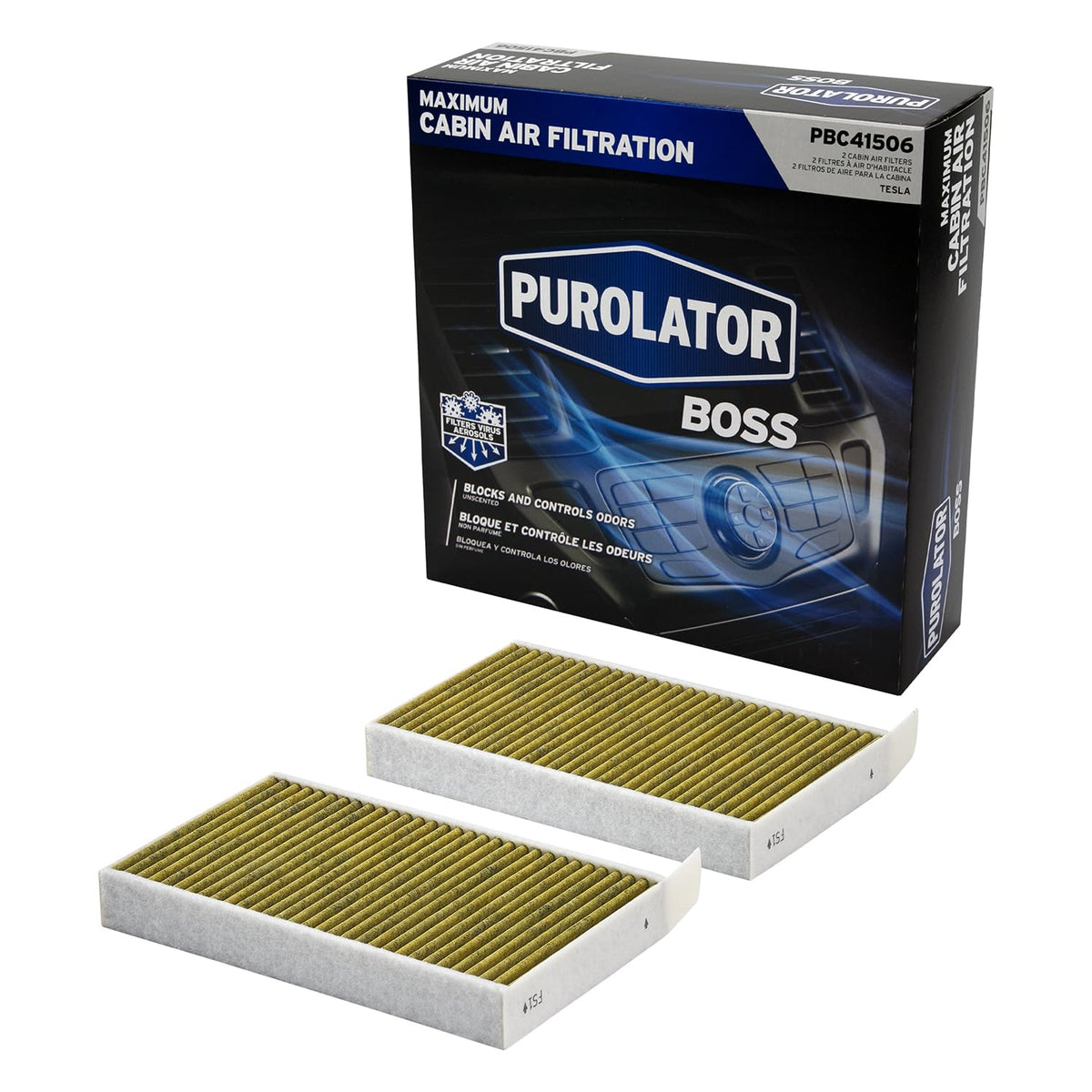 Purolator PBC41506 PurolatorBOSS Filtro de aire de cabina premium con frescura Febreze