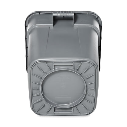 Rubbermaid Commercial Products BRUTE® – Contenedor Cuadrado para Recolección de Residuos con Manijas para Fácil Transporte, Bote que no se Oxida ni Decolora, Capacidad de 106 L, Gris FG352600GRAY
