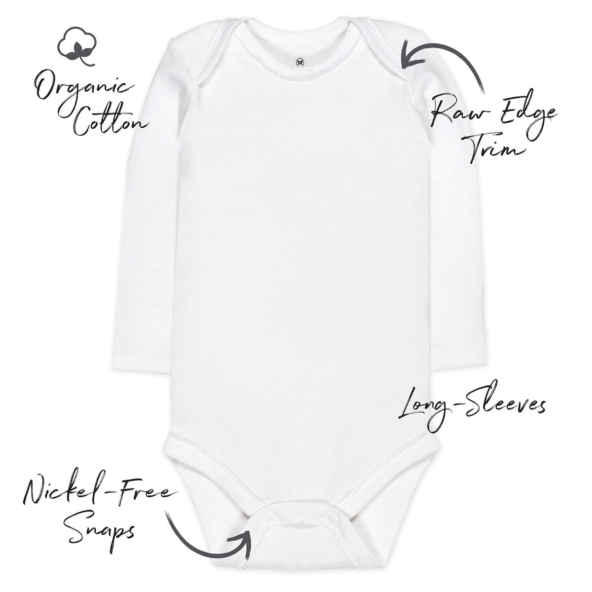 HonestBaby Paquete de 5 Bodies de Manga Larga de algodón orgánico. Conjunto de Playeras para bebs y Nios pequeos para bebés Unisex