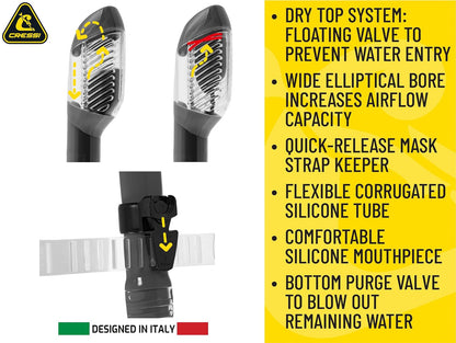 CRESSI Snorkel Tubo Tao Dry Colorama
