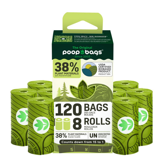 Poop Bags Bolsas Biodegradables para Desechos de Perro 120 Bolsas