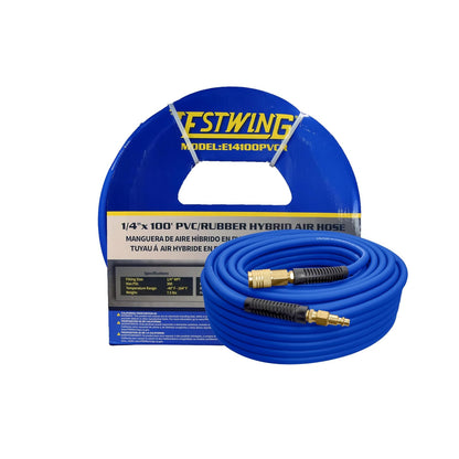 Estwing Manguera de Aire Híbrida PVC/Goma con Accesorios de Latón - 1 - 4" X 100’ - Manguera de aire