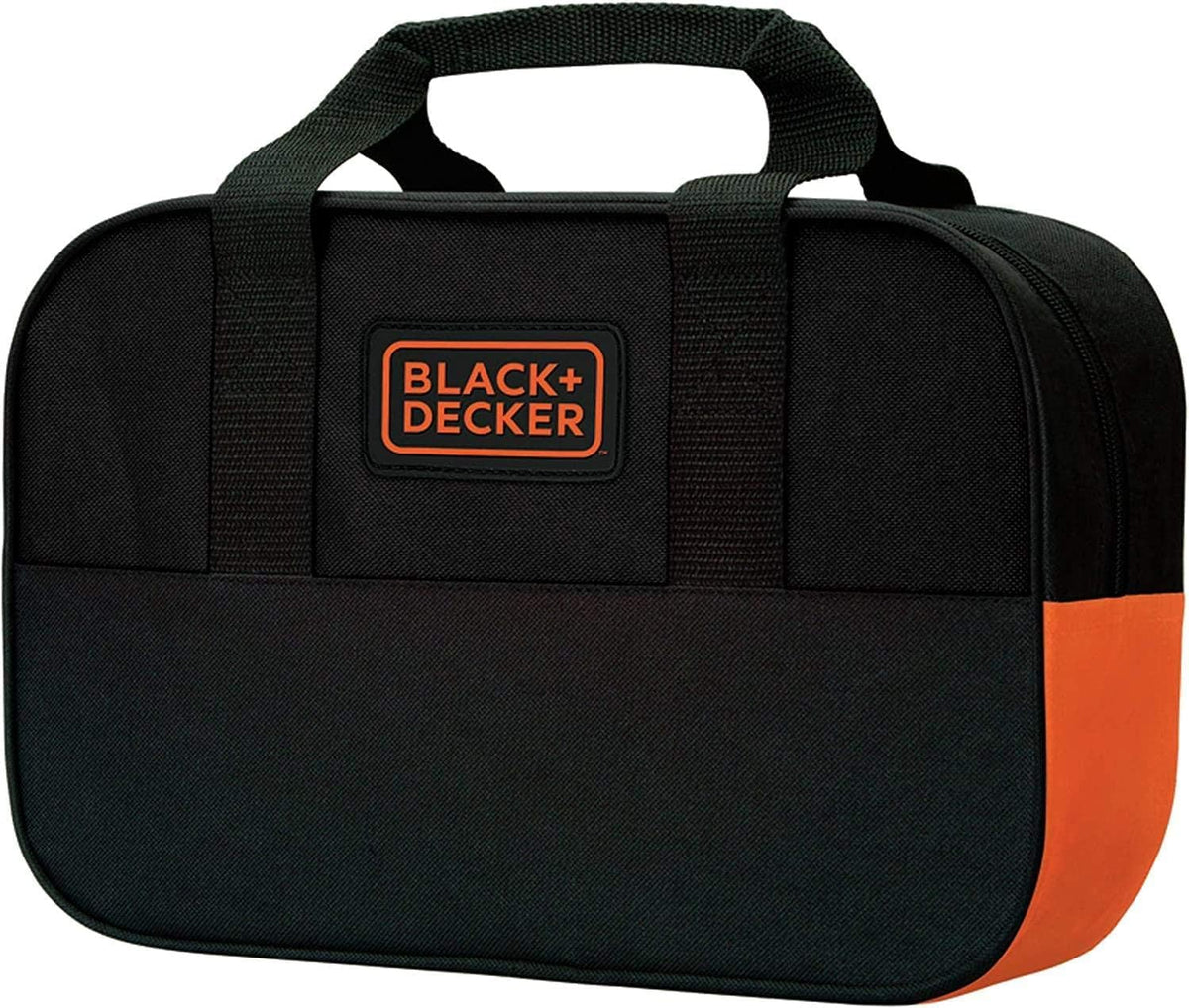 BLACK+DECKER Taladro Atornillador Inalámbrico 3/8" 8V, 54 Piezas, LD008KA | Taladro Atornillador Inalámbrico 3/8” (10mm), 8V, Incluye 54 Accesorios, Bolsa para Herramientas