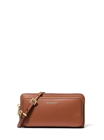 Michael Kors Jet Set Large Continental Crossbody Wallet Jet Set - portafolios cruzada grande Continental Mujer - Talla única - Hardware dorado - piel guijarro - equipaje