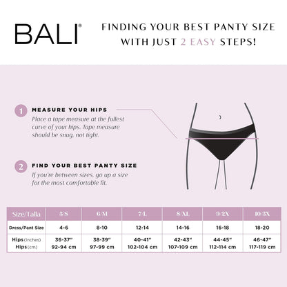 Bali Calzoncillos de algodón elástico, Calzoncillos de Corte Completo, Bragas de Cobertura Completa, Paquete de 3 Ropa Interior Mujer