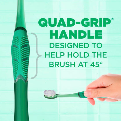 GUM Technique Deep Clean cepillo para polvo de dientes – Cabeza compacta, cepillos de dientes suaves para adultos con cerdas suaves sensibles, 1 unidad (paquete de 6)