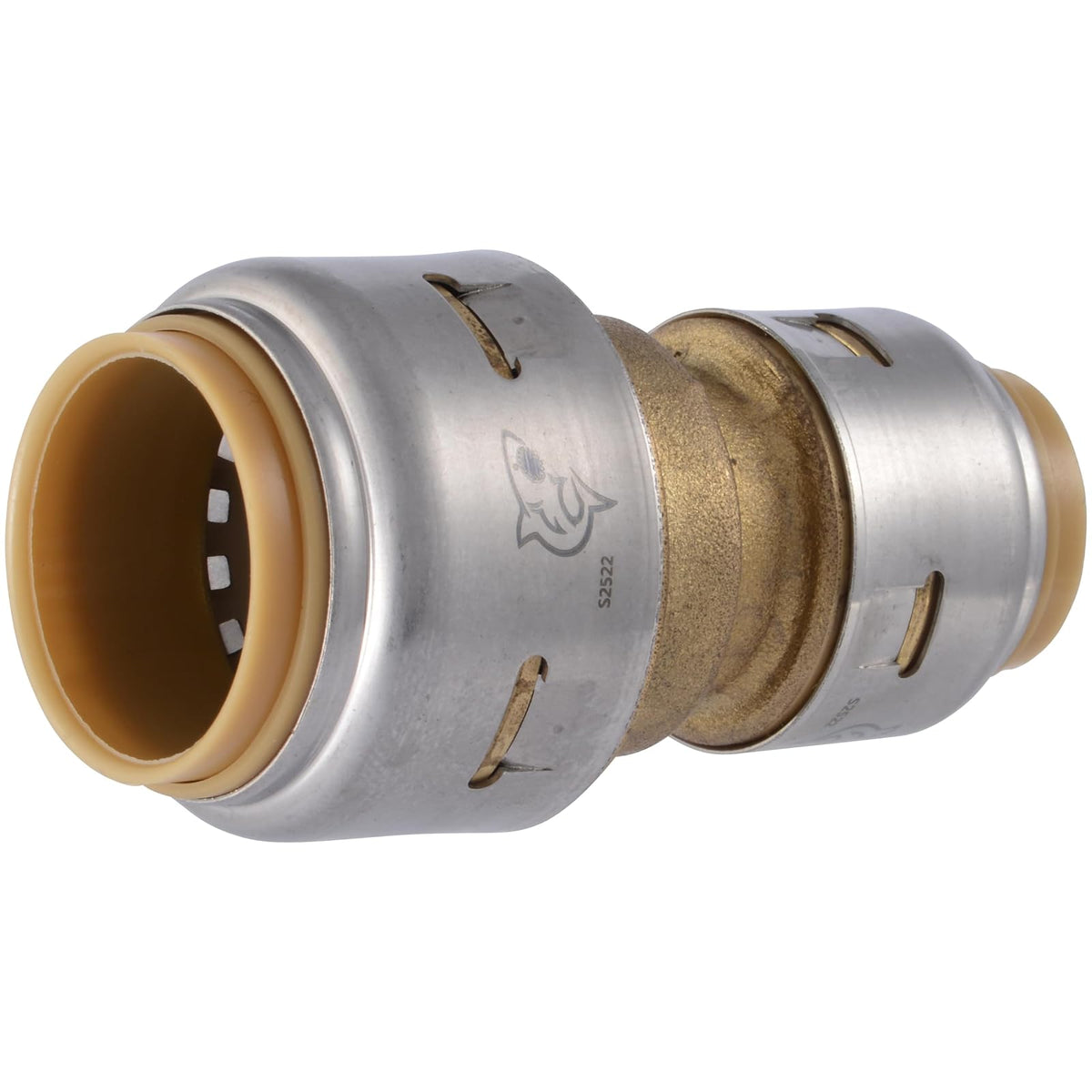 SharkBite Acoplamiento Reductor 3/4" x 1/2", Empuje para Conectar, Latón, Sin Plomo, PEX, Cobre, CPVC, PE-RT, HDPE, UR058A