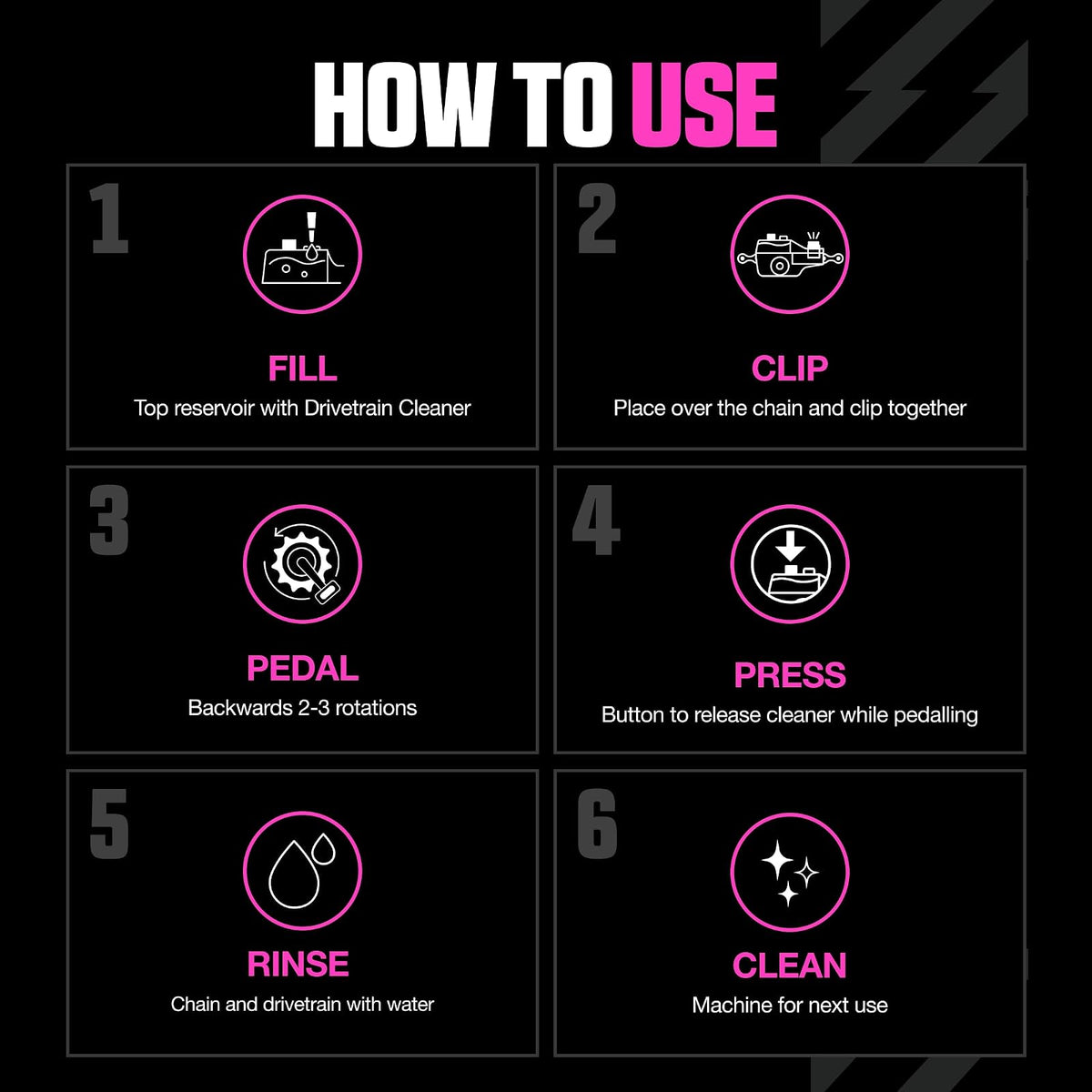 Muc-Off X-3 Máquina de Limpieza de Cadena de Bicicleta con Botella de Limpiador de 75 ml, Amarillo, 277US