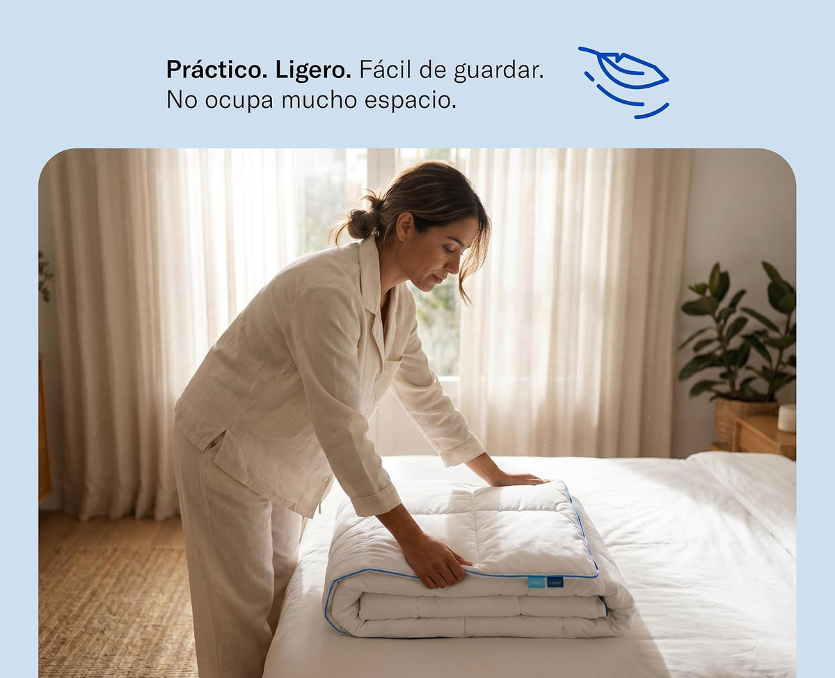 Luuna Nuevo Duvet de Plumón de Microfibra Primavera/Otoño, Down Alternative, Matrimonial-Queen Size, 12 Meses de Garantía