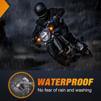 Nilight Luces Led Intermitentes Para Motocicleta Indicadora Delantera Amarillo Mini Compatible Harley