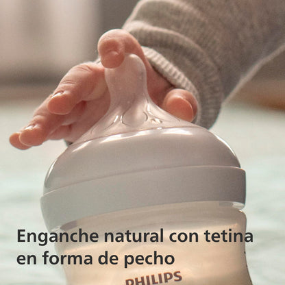 Philips Avent Set de Regalo Natural Response Recién Nacido Traslúcido | Esenciales desde el primer día | Combina pecho y biberón fácilmente | Alimentación a su propio ritmo | 2 pz | SCD838/26