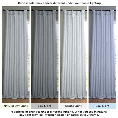 HPD Half Price Drapes Cortinas de Lino sintético con Textura para oscurecer la habitación para recámara, 96 Pulgadas de Largo (1 Panel), Cortinas de 50 Pulgadas de Ancho x 96 de Largo para decoración