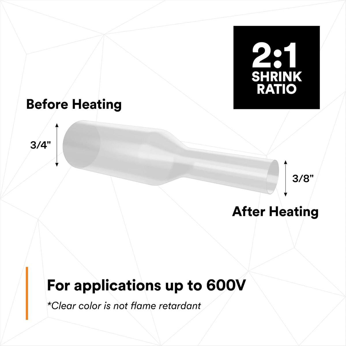 3M Tubo termorretráctil de pared fina FP-301-3/4-transparente