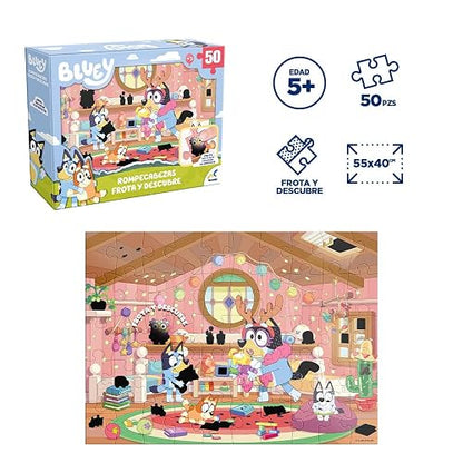 NOVELTY CORP Rompecabezas Infantil Frota Y Descubre Bluey 50 Pzs